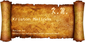 Kriston Melinda névjegykártya